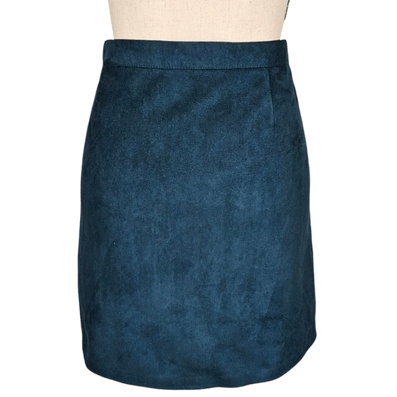 Primark Faux Sued Mini Skirt, US Size 10, Dark Teal - Picture 3 of 10
